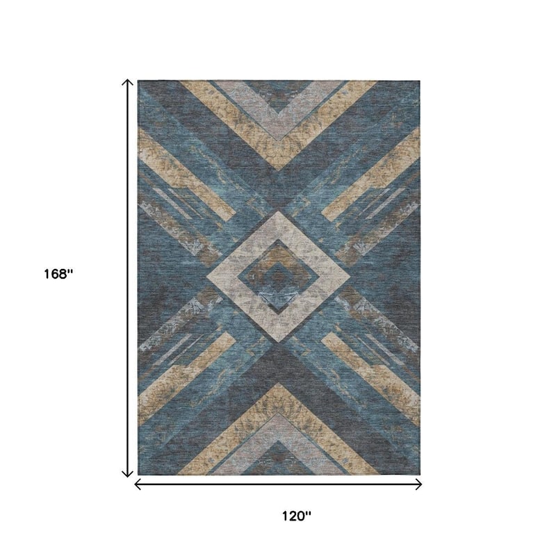 HomeRoots Geometric Transitional Rectangle Outdoor Rug
