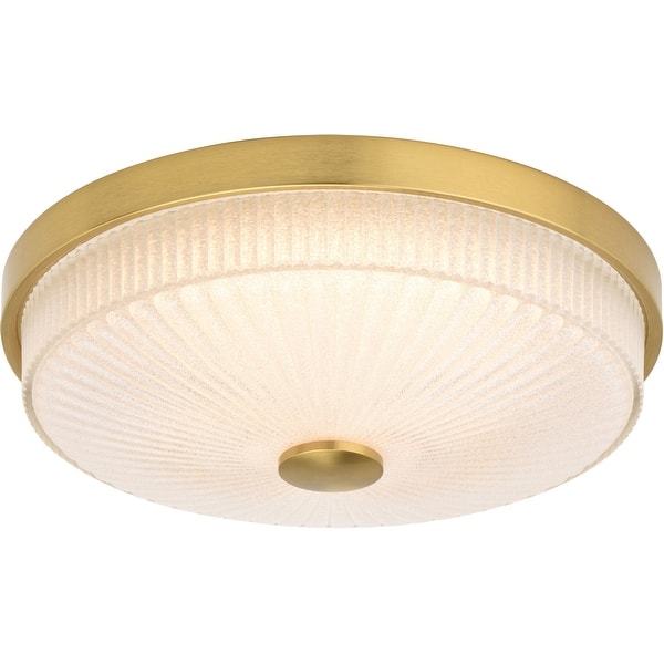 slide 2 of 11, Vaxcel Lighting C0325 Preston 13" Wide LED Flush Mount Drum Ceiling Natural Brass