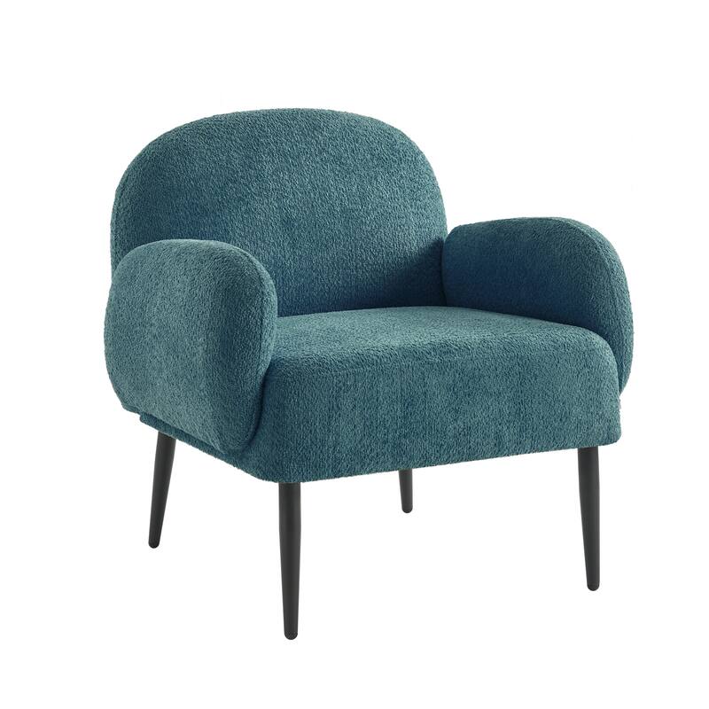 Abe Modern Boucle Accent Chair with Adjustable Metal Legs by HULALA HOME