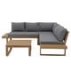 preview thumbnail 22 of 25, Outdoor 4 pieces V-Shaped Acacia Wood Sectional Sofa Set