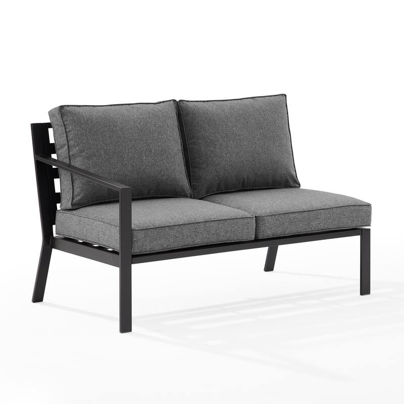 Crosley Clark Outdoor Metal Sectional Left Side Loveseat
