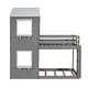 preview thumbnail 3 of 15, Grey Twin over Twin Solid Wood Bunk Bed with Roof, Window, and Guardrail