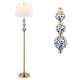 preview thumbnail 1 of 7, Aveiro 62.5" Classic Iron LED Floor Lamp, Transitional Gold with Blue and White by JONATHAN Y