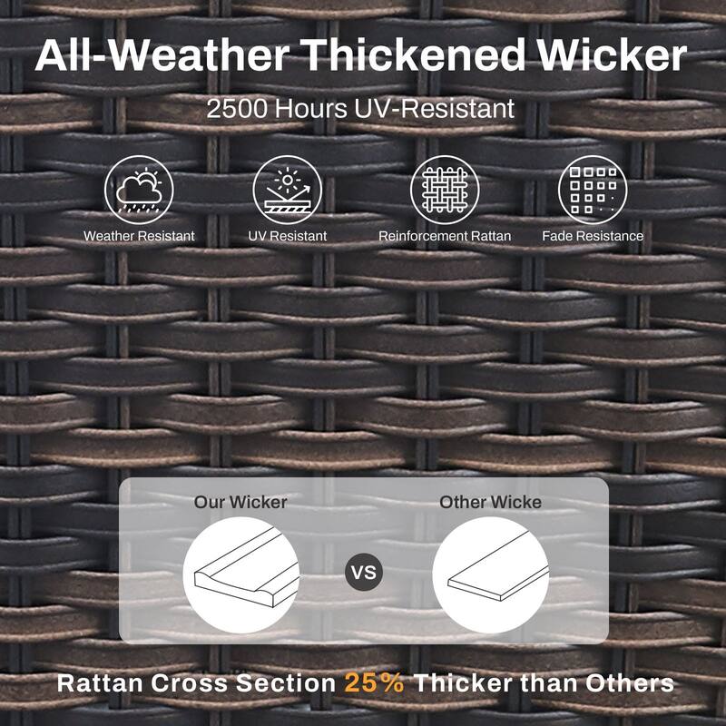 Gymojoy 6-Piece Outdoor Wicker Patio Set - 4 Chairs & 2 Side Tables, All-Weather for Deck, Garden, Pool