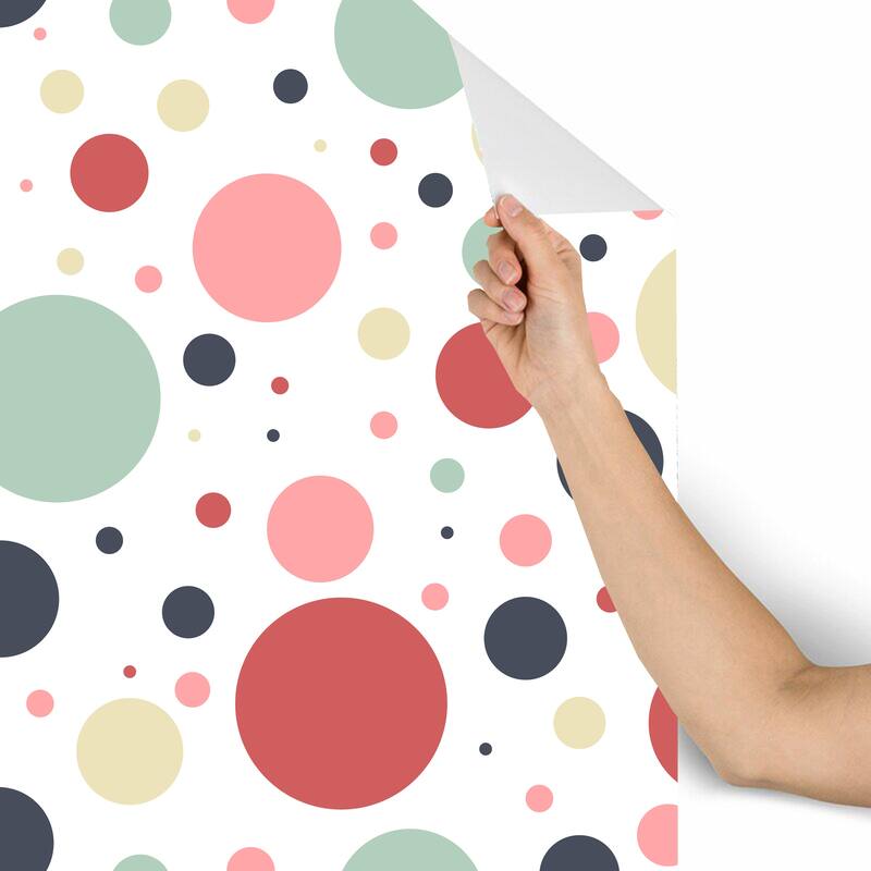 Multicolored Bubbles Peel and Stick Wallpaper - 10’ft H x 24’‘inch W