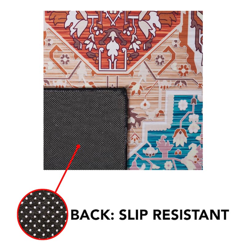 SAFAVIEH Tucson Machine Washable Slip Resistant Einhildur Oriental Medallion