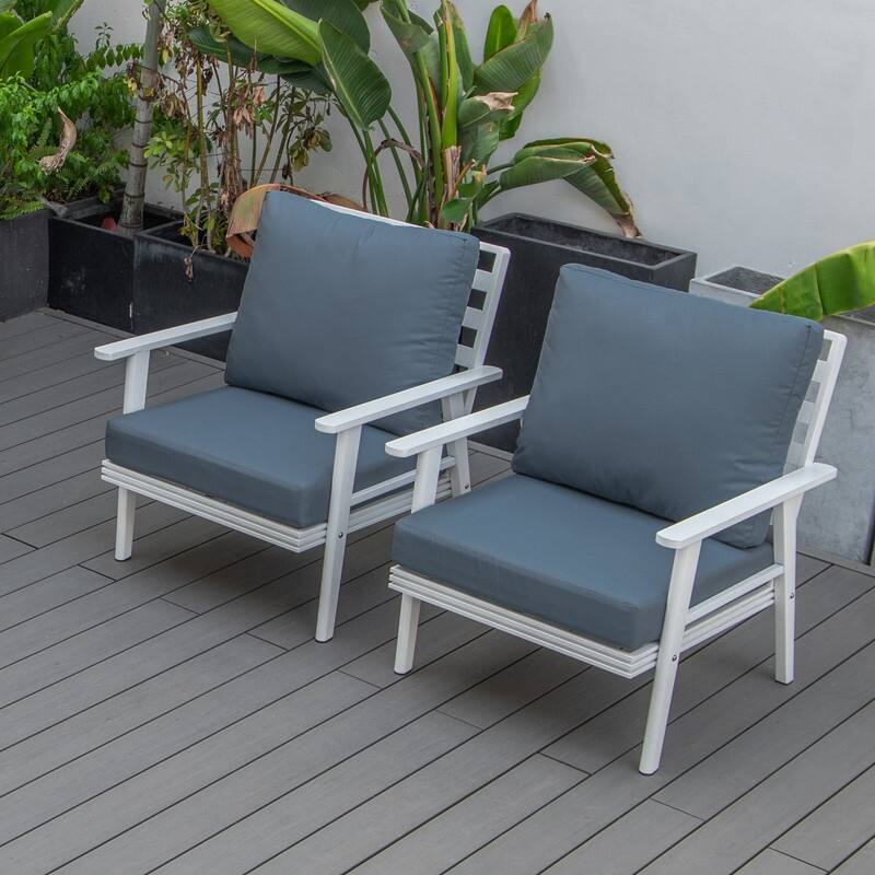 Walbrooke Modern Polyester Upholstery Aluminum Frame wtih Removable Cushion Covers for Indoor Outdoor