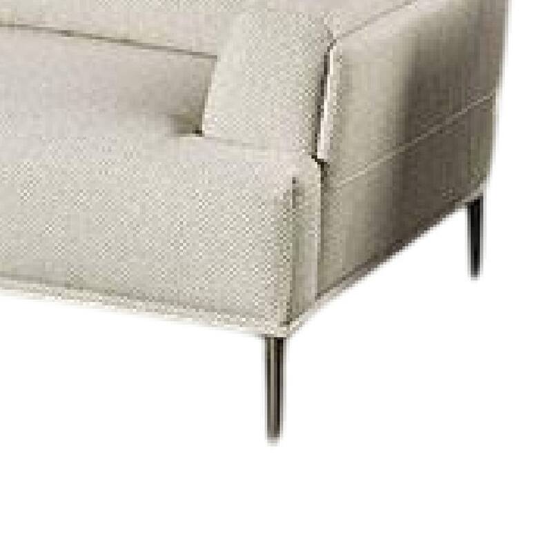 Batty Large L Shaped Sectional Chaise Sofa, Beige Chenille, Adjustable