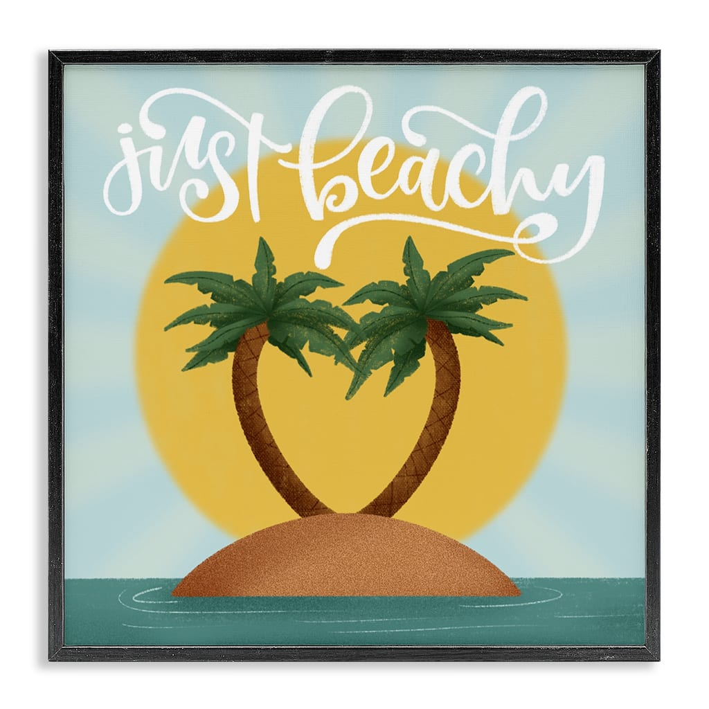 Stupell Just Beachy Tropical Island Framed Giclee Art Design By Sarah Hickman