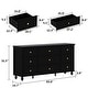 preview thumbnail 25 of 56, Timechee 63'' W Dresser White Chest Srorage Cabinet Lacquer Drawers