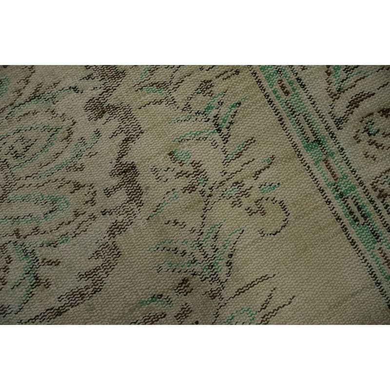 Hand Knotted Oriental 100% Wool Carpet Transitional Floral Beige & Ivories Anatolian Area Rug - 8' 10'' X 5' 6''