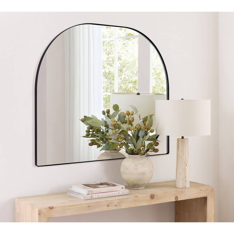 TEHOME Dezerae Large Arch Mirror for Mantel, 40'' W x 32'' H - 32'' x 40'' - Black