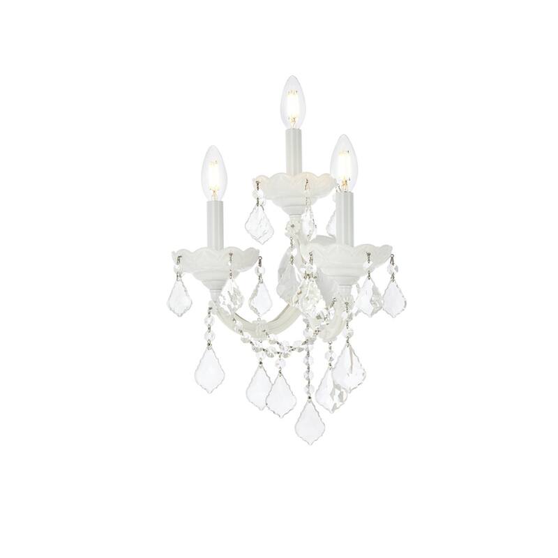 Fleur Illumination Collection Wall Sconce D:12in H:22in E:8.5in Lt:3 White Finish