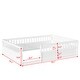preview thumbnail 4 of 19, Full Floor Bed Frame with Fence,Wood Kids Floor Beds Frame for Bedroom White