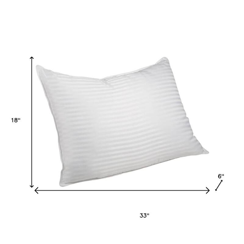 HomeRoots Set of Two Microfiber Down Alternative Medium King Size Bed Pillows - White