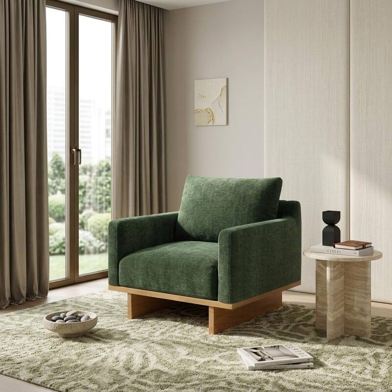Modern Minimalist Accent Chair by Harper&Bright Designs - Green