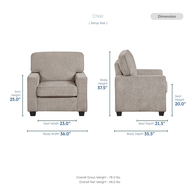 Worchester Chenille Living Room Chair