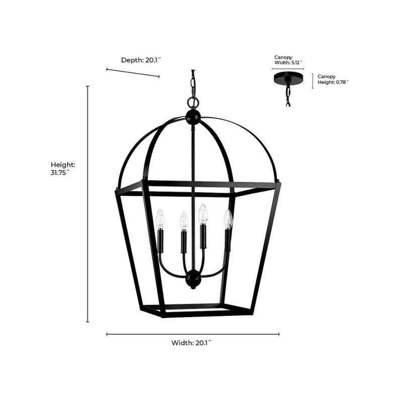 Millennium Lighting 13904 Kelsey 4 Light 20" Wide Taper Candle Pendant