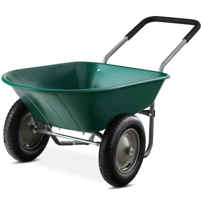 Dual-Wheel Home Wheelbarrow Yard Garden Cart for Lawn