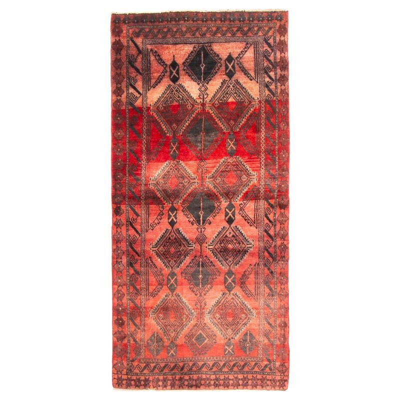 ECARPETGALLERY Hand-knotted Baluch Red Wool Rug - 3'1 x 6'8