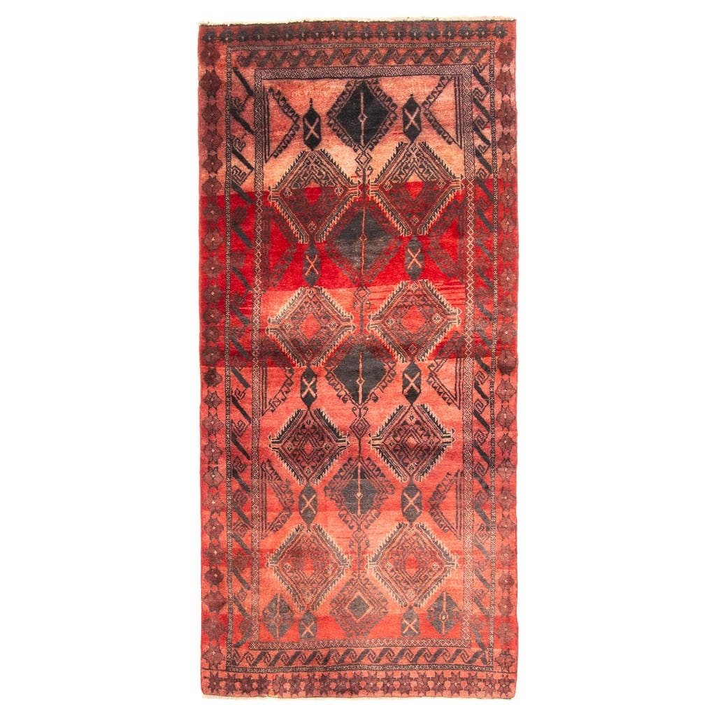 ECARPETGALLERY Hand-knotted Baluch Red Wool Rug - 3'1 x 6'8