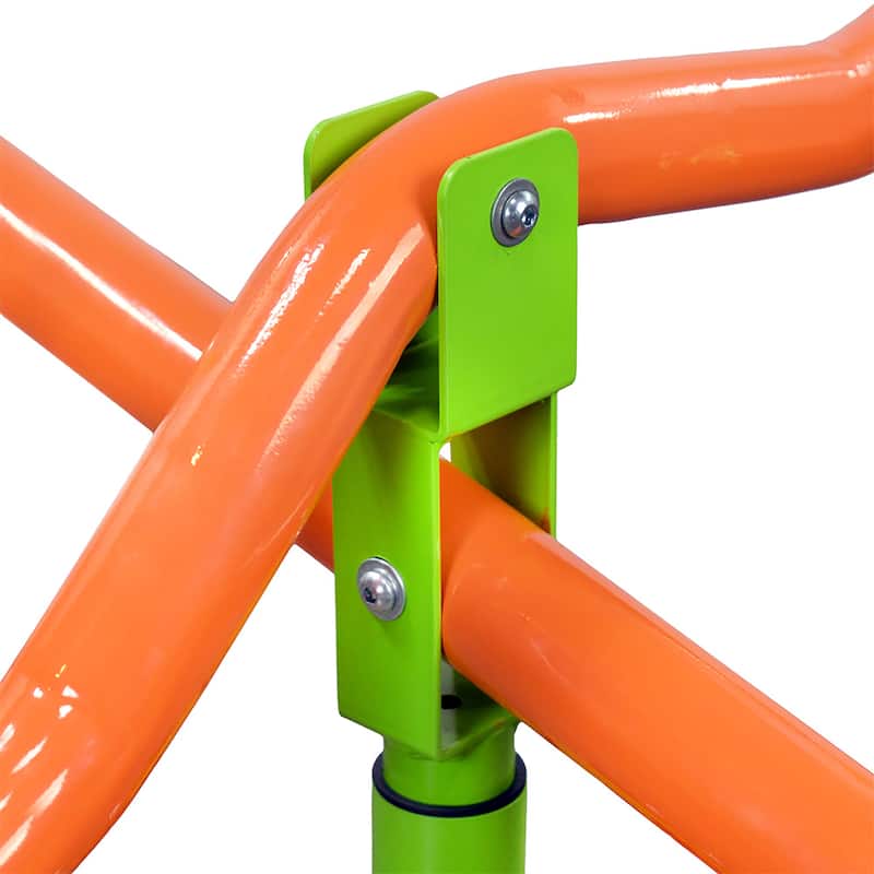 Outdoor Playground Four Seats for Kids 360 Degree Rotating Sturdy Plastic Seat Seesaw Blue and Green for Kids Age 3+