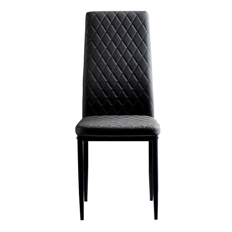 Modern Minimalist Fireproof Leather Dining Chair,Set of 6