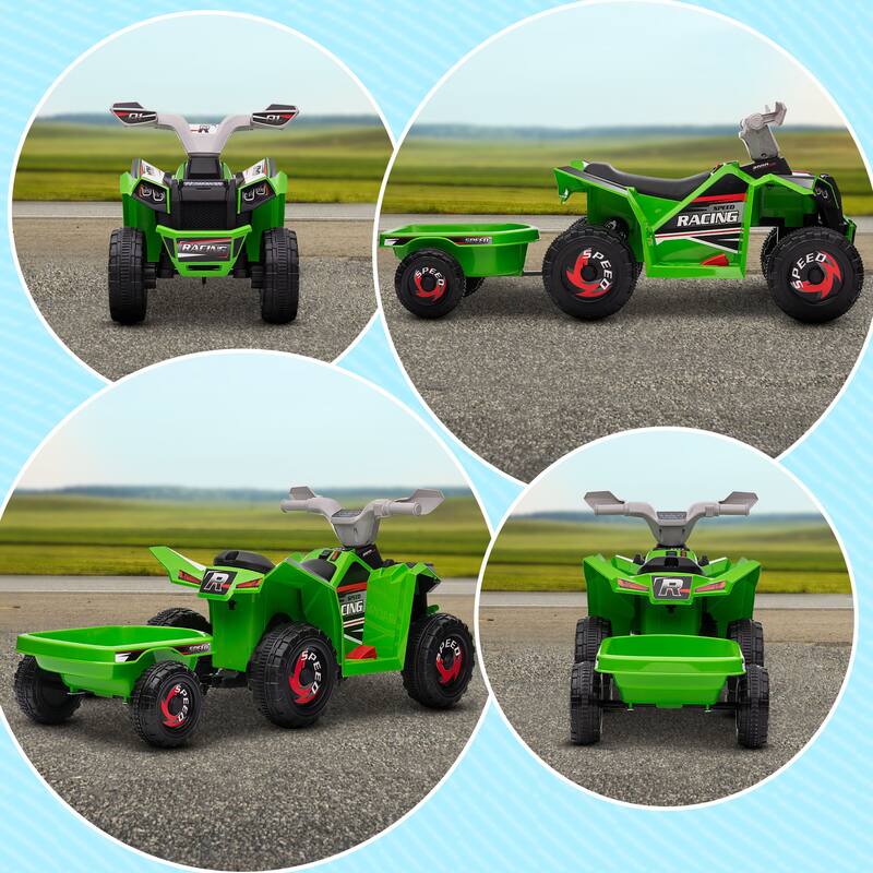 6V Kids Electric Car with Forward Backward Function, Wear-Resistant Wheels for Toddlers Ages 18-36 Months, Green