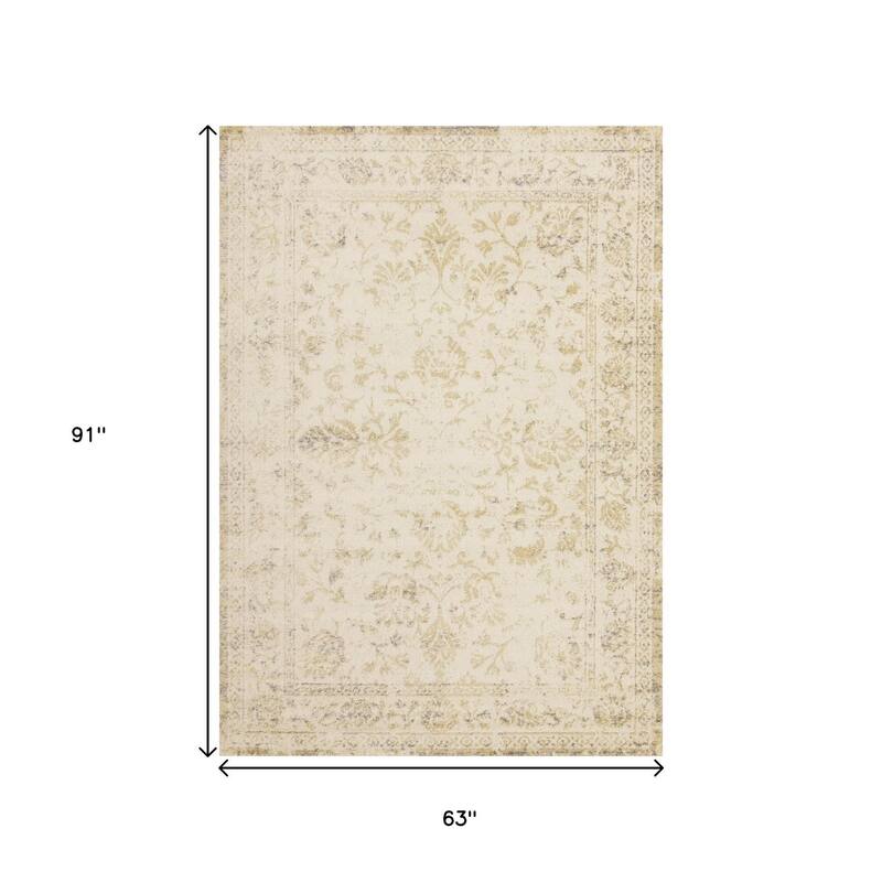 HomeRoots Abstract Modern Rectangle Area Rug - 5' X 8'