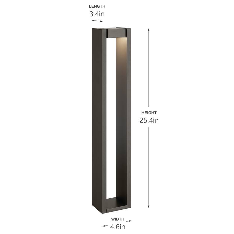Kichler Lighting 12 Volt 2700K LED 25.4" Aimed Bollard in Textured Architectural Bronze - 25.4