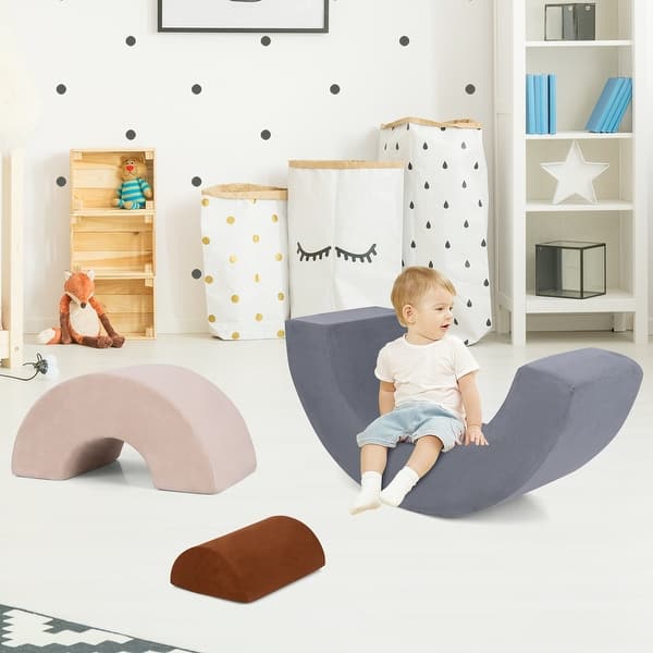 slide 2 of 9, 3-Piece Climbing Toys for Indoor Fun, Safe Playset for Active Toddlers - 44" x 16" x 19" 2-4 Years