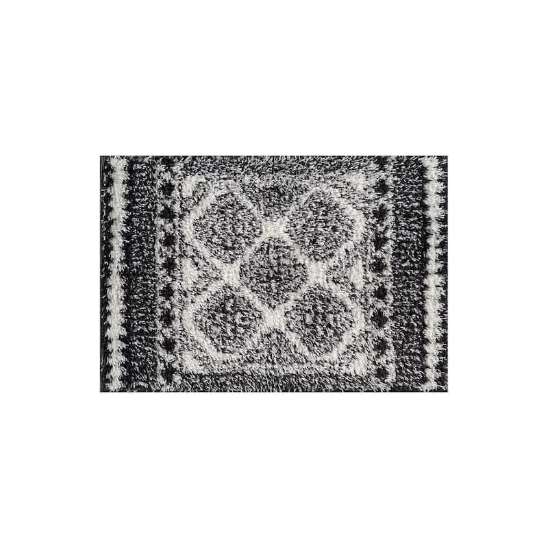Geometric Shag Rug - Anthracite Dark Gray - Durable Rug for Living Room, Bedroom, or Entryway - Easy to Maintain