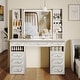 preview thumbnail 20 of 32, White/ Black Makeup Vanity with Lighted Mirror,Extra Large Vanity Desk with 9 Drawers,European Style Vanities