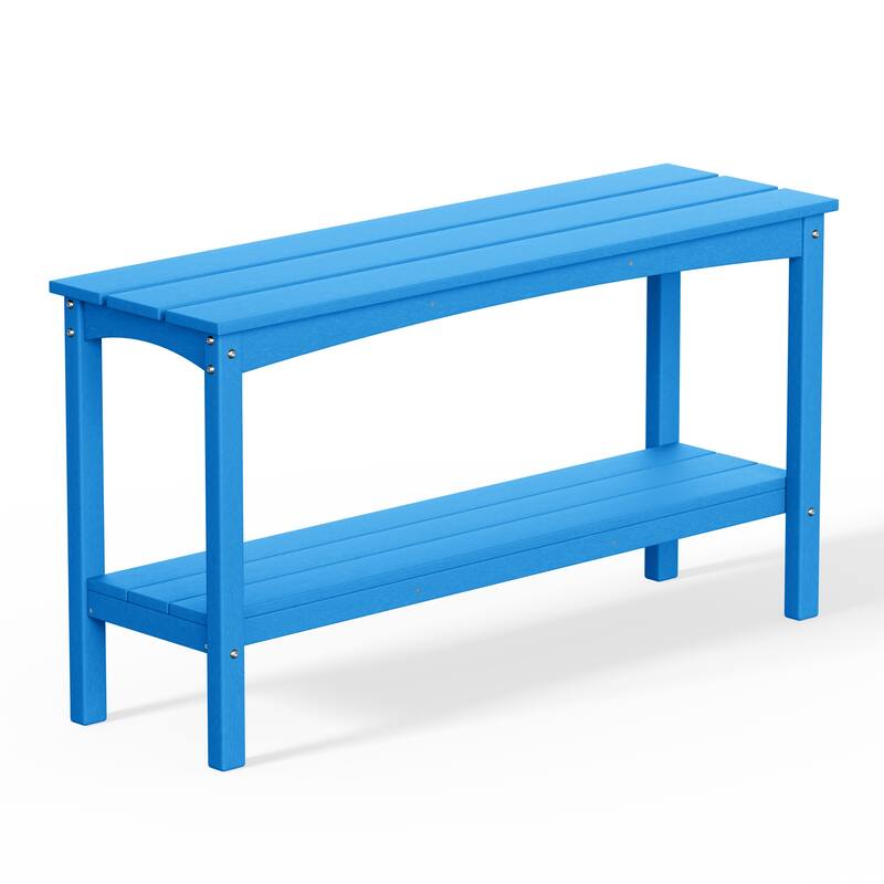 Laguna Hdpe All Weather Outdoor Patio Two Shelf Table