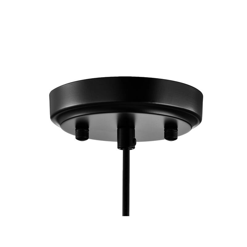 7.75 in. 1-Light Matte Black/Brushed Nickel Pendant Light with Clear Globe Glass Shade