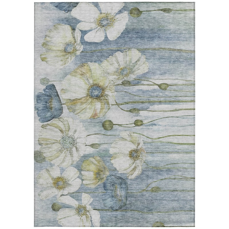 HomeRoots Floral Transitional Rectangle Outdoor Rug