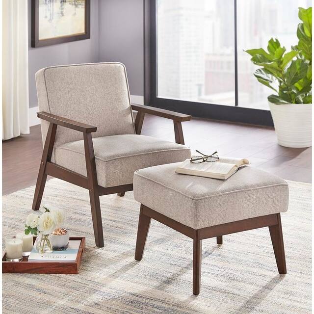 Simple Living Sonia Chair and Ottoman Set - Grey