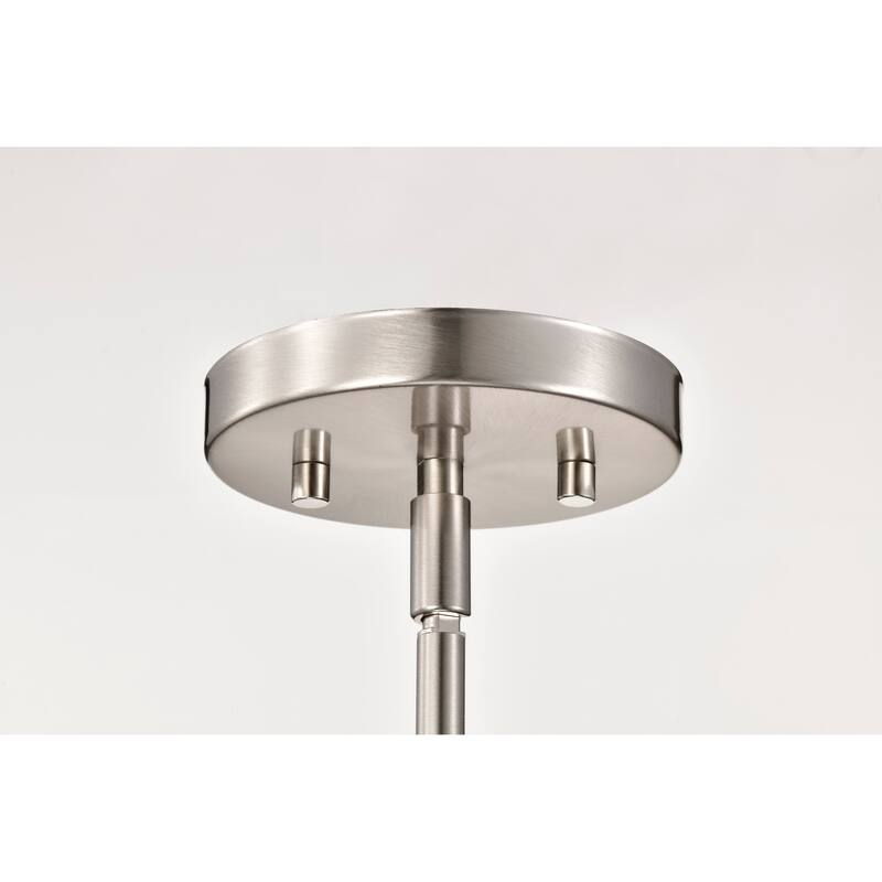 Royale Mini Pendant Brushed Nickel Finish Ribbed White Glass - Brushed Nickel