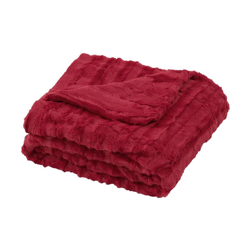 Oversized Derby Double Sided Fauxfur Throw