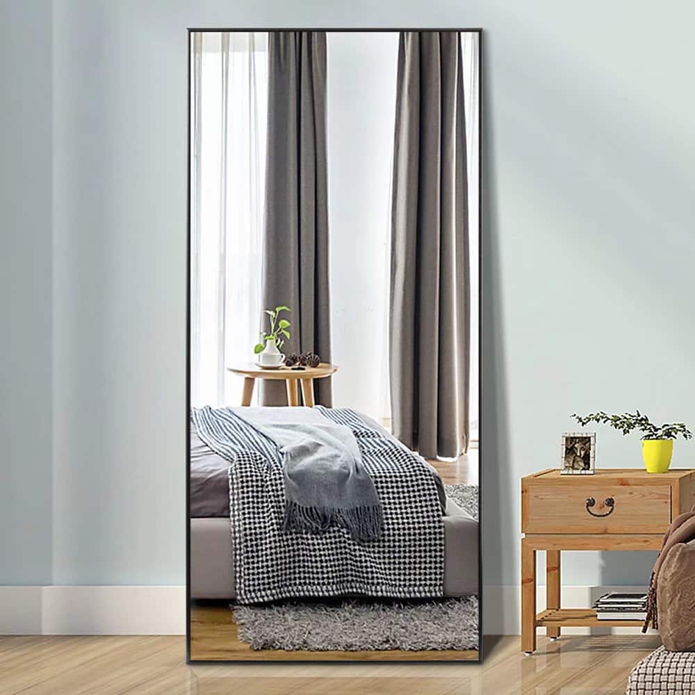 Modern Aluminum Alloy Thin Framed Full Length Floor Mirror
