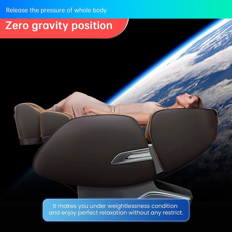 Clie Modern Faux Leather Zero Gravity LED Light Massage Chair with Bluetooth Speaker and USB Port by Furniture of America