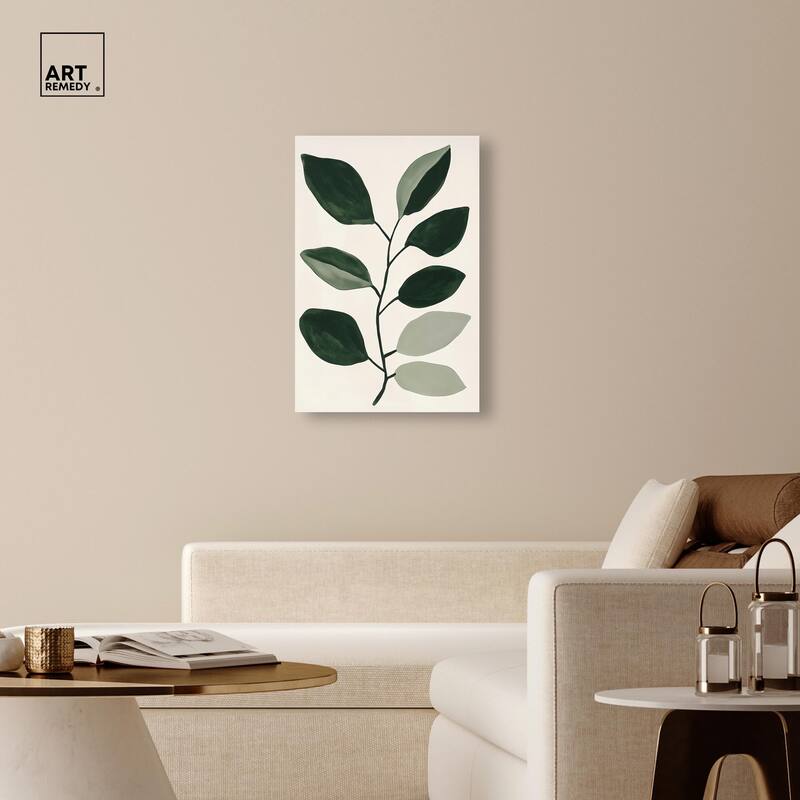 Green and Grey Branch I Canvas by Art Remedy, Gallery Wrapped