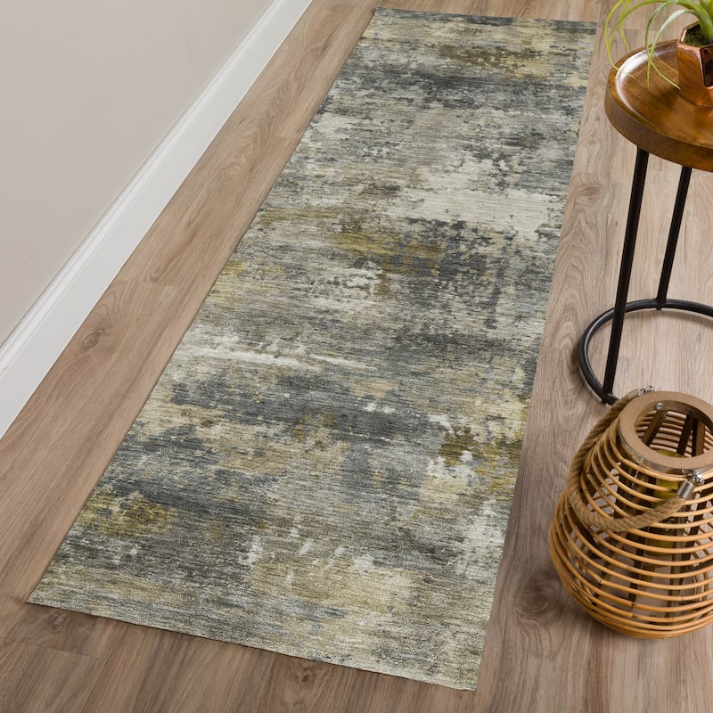 Machine Washable Indoor/ Outdoor Modern Blend Chantille Rug