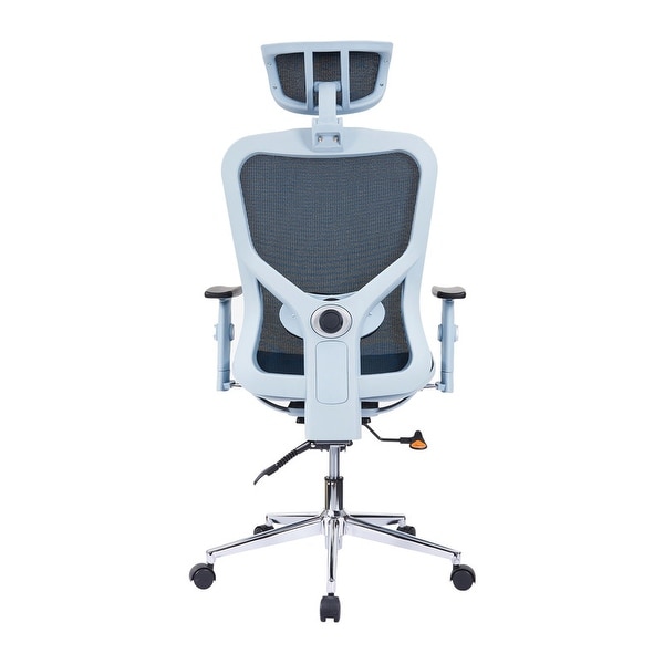 Mesh office chair with discount headrest and lumbar support