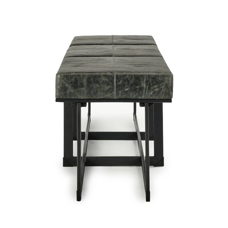 Classic Home Calvin Leather Narrow Bench - 62Wx16Dx18H