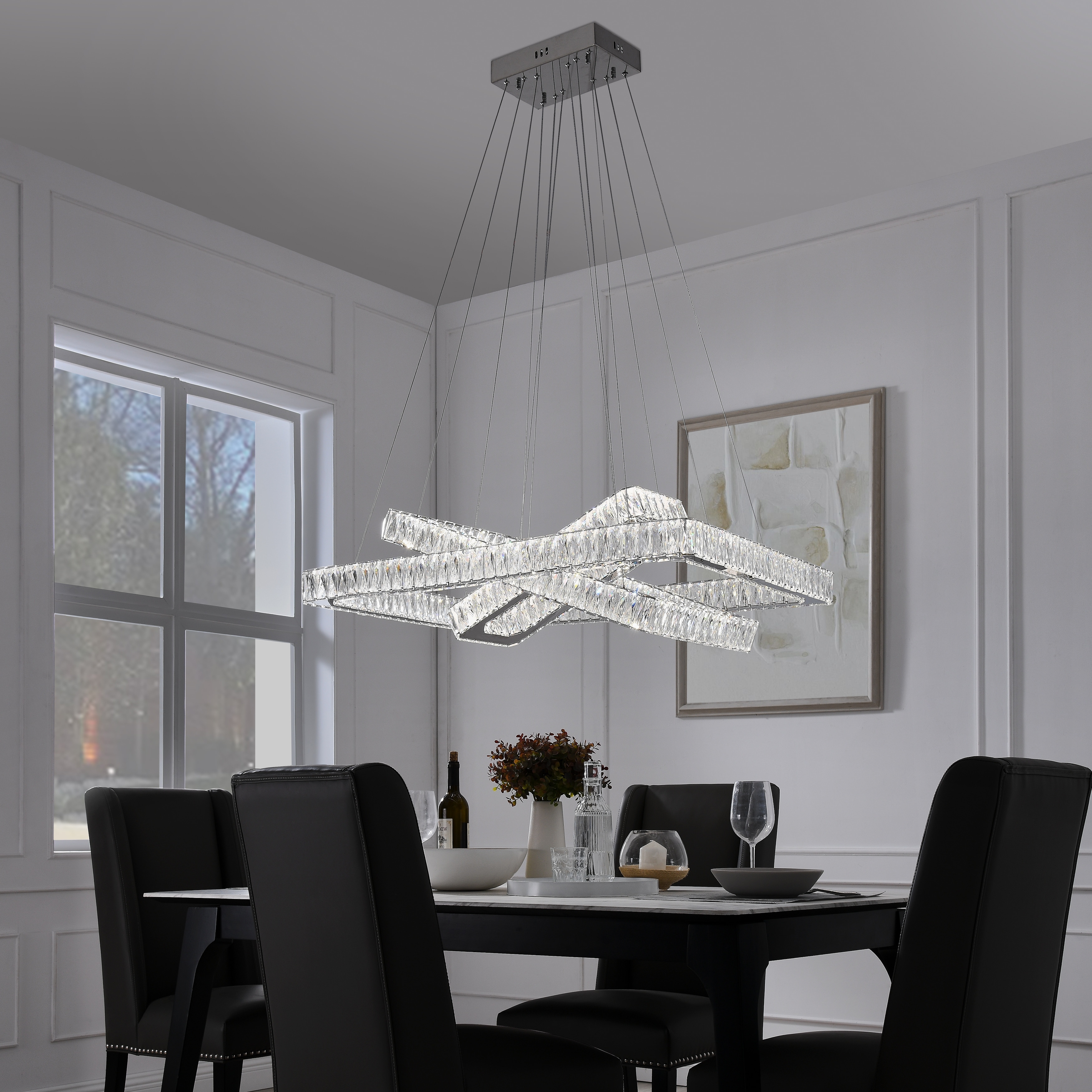 Crystal Elegance Modern LED Chandelier with Integrated Lighting-image