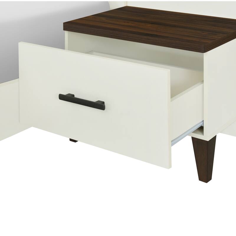 Christopher Knight Home- Orinthia Upholstered Bed Frame with 2 Nightstands