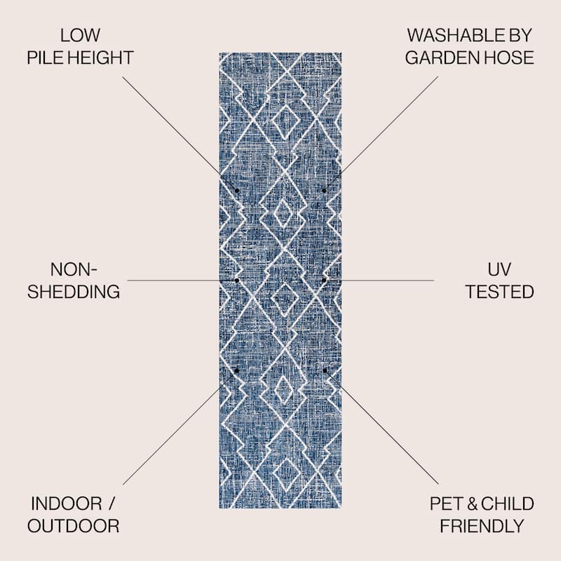 JONATHAN Y Derya Tribal Diamond Trellis Indoor/Outdoor Area Rug