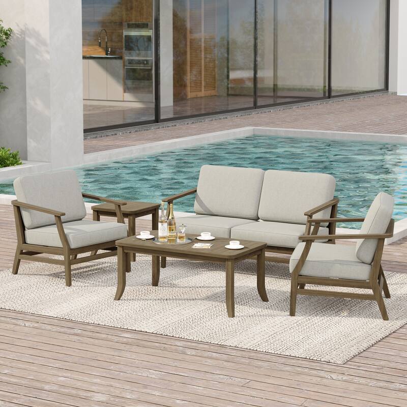 Outdoor Conversation Set Patio Chair, Loveseat with Tables