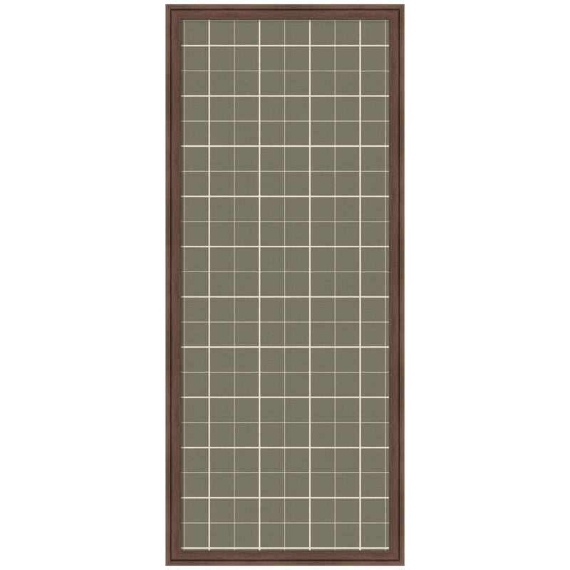 Kate and Laurel Framed Fabric Pinboard Sage Green Plaid Wall Organization - 18 x 42 - Brown